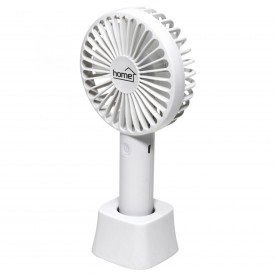 Kézi, tölthető ventilátor, 9cm, fehér - HF 9/WH